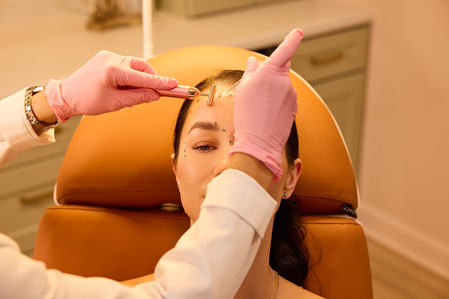 Portrait of a woman with long hair.